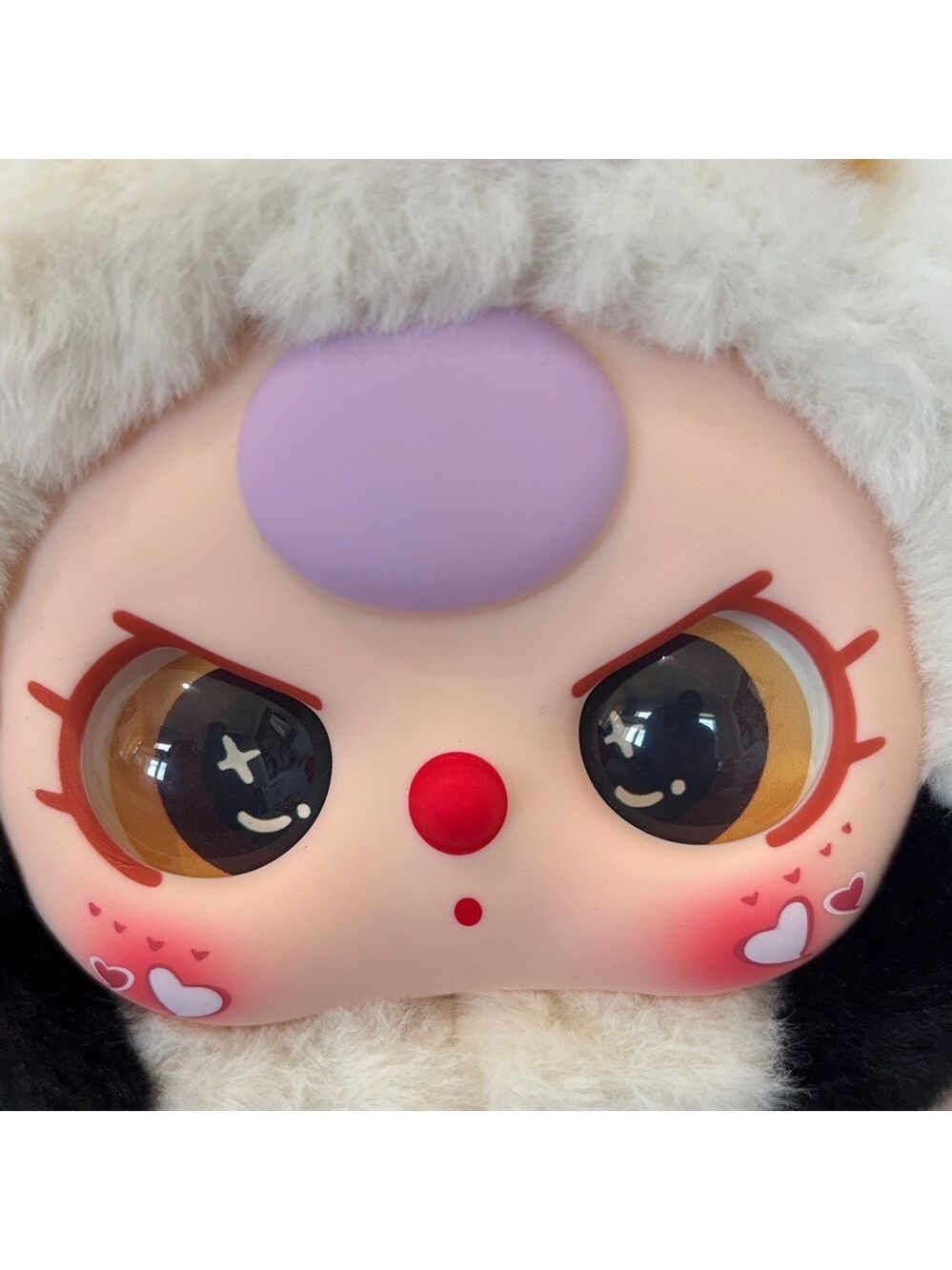 Adorable Plush Monster Stuffed Animal - Cream and Black - Picture 2 of 5
